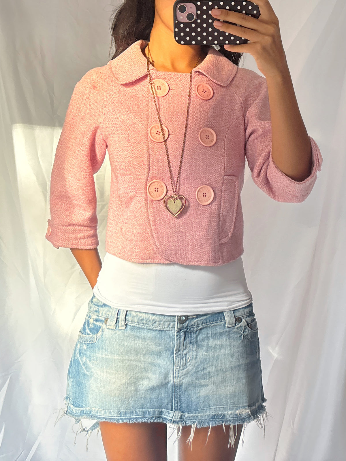 Vintage 2000's Baby Pink Peacoat