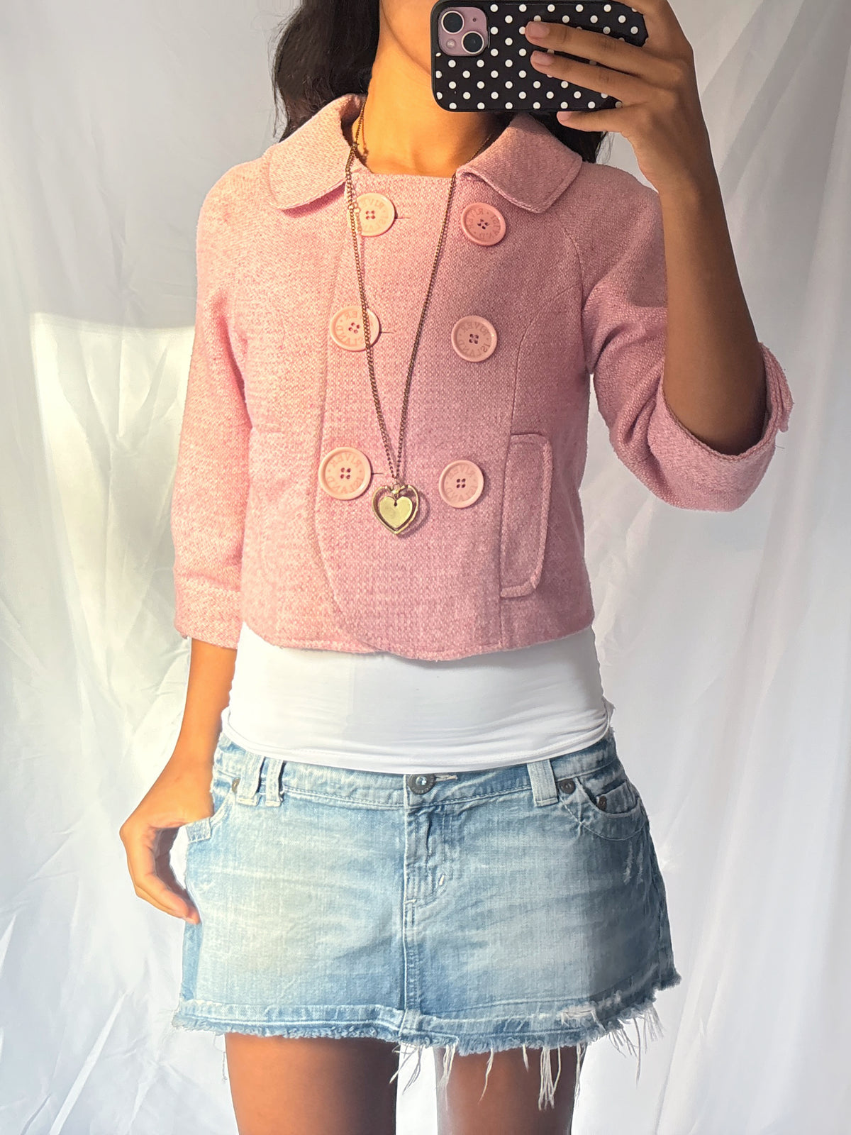 Vintage 2000's Baby Pink Peacoat