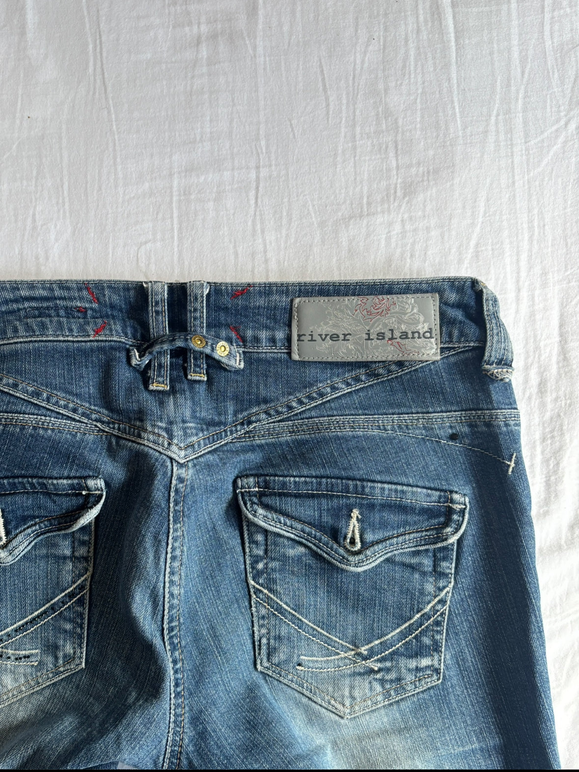 Vintage Low Rise Bootcut Mid Wash Jeans