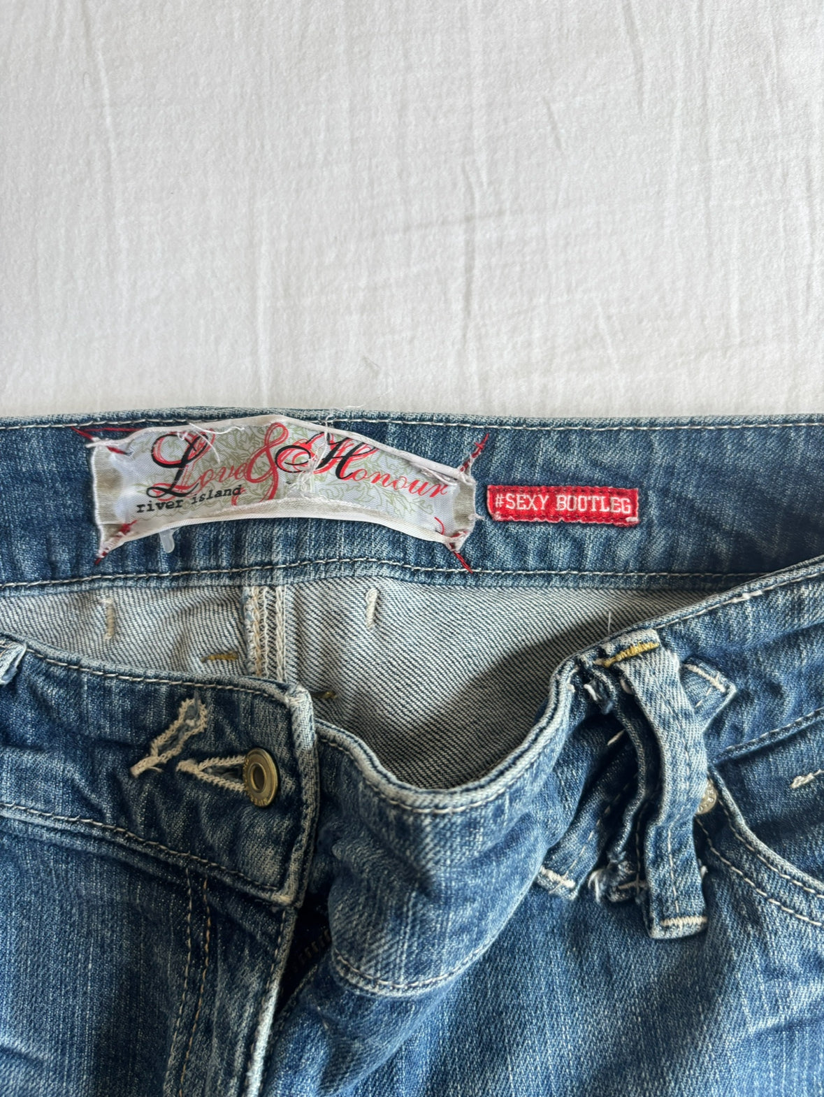 Vintage Low Rise Bootcut Mid Wash Jeans