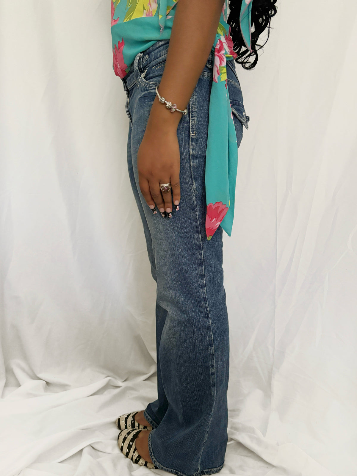 Vintage Low Rise Bootcut Mid Wash Jeans