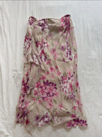 Vintage 00's Floral Ruffle Midi Skirt