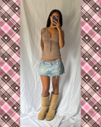 Vintage 2000's Brown Ruched Cami Top
