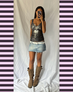French Vintage 00's Metallic Cami