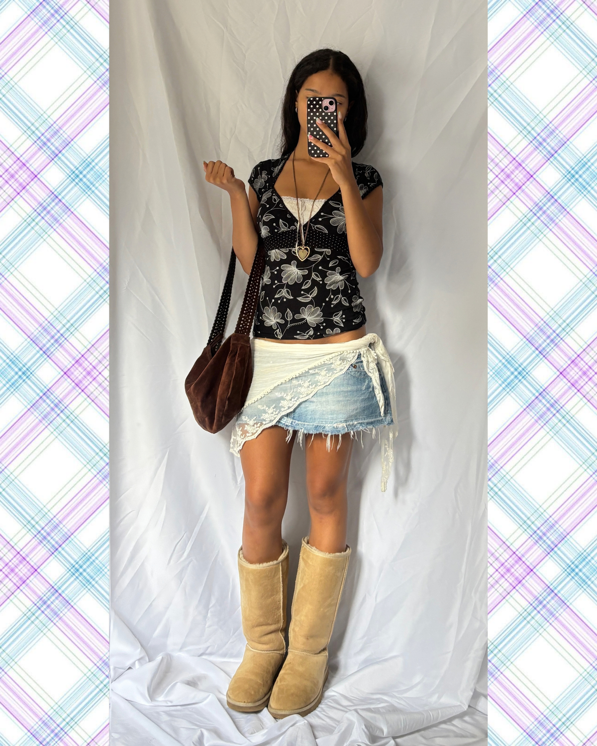 Vintage 00's Black Milkmaid Floral Top