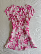 Vintage Pink Sequin Wrap Mini Dress