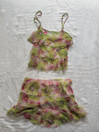 Vintage 00's Silk Floral Set