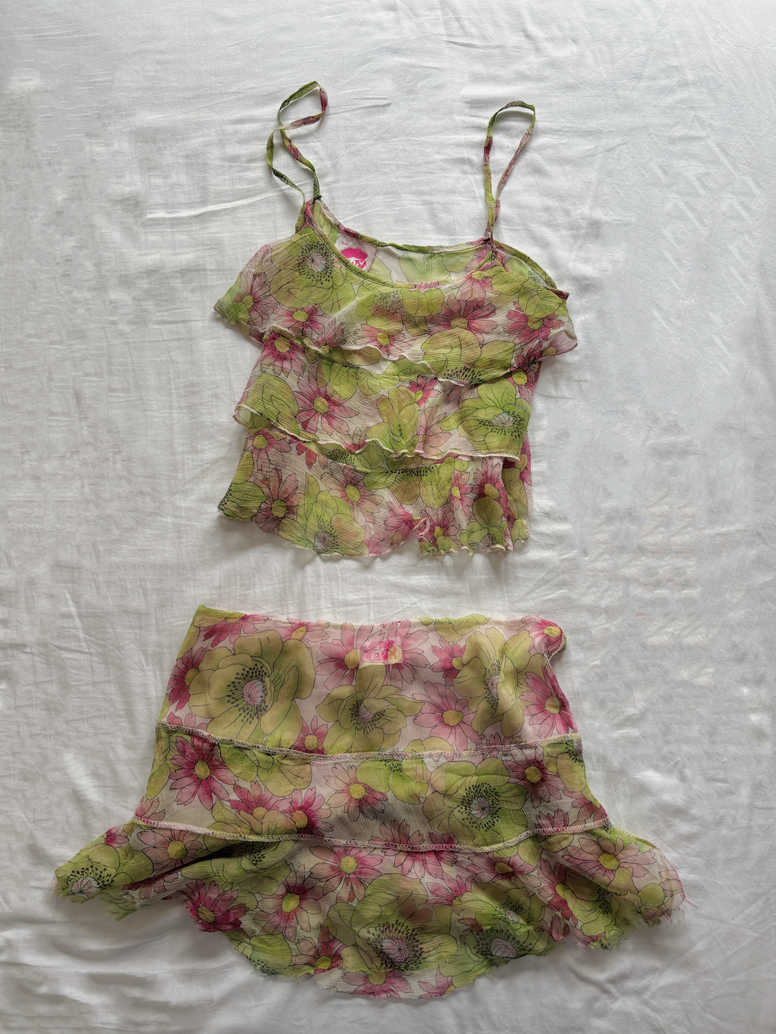 Vintage 00's Silk Floral Set