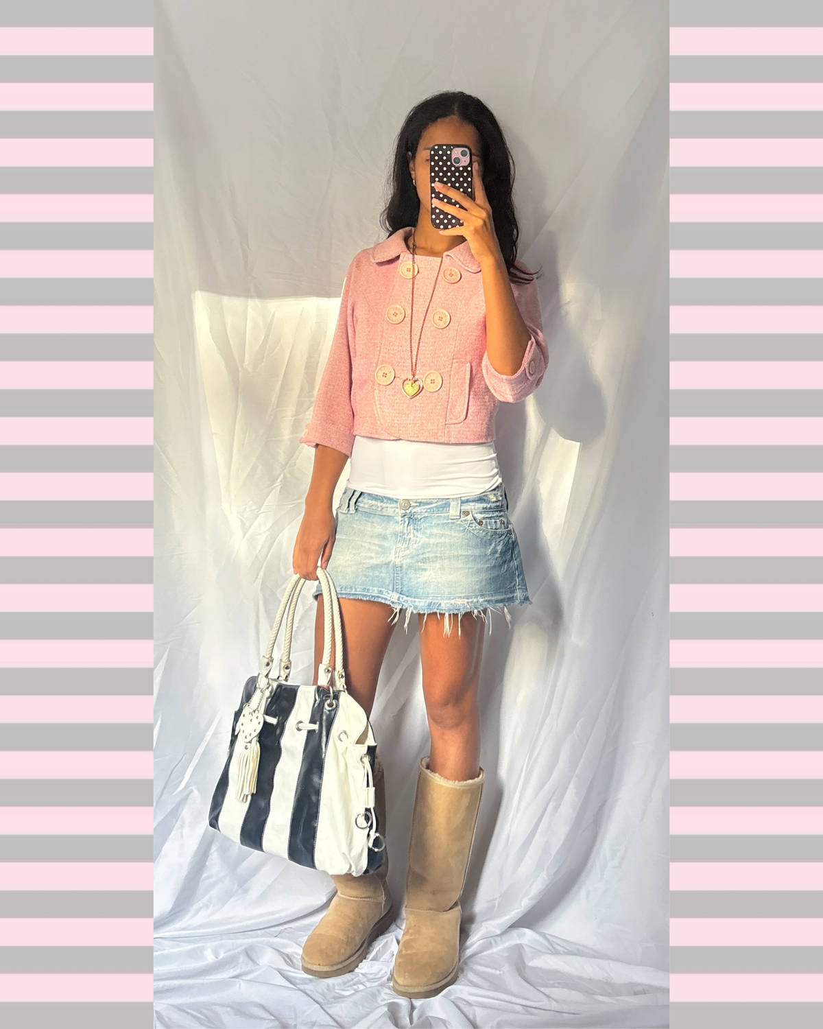 Vintage 2000's Baby Pink Peacoat