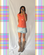 2000's Stripe Short Sleeve Top