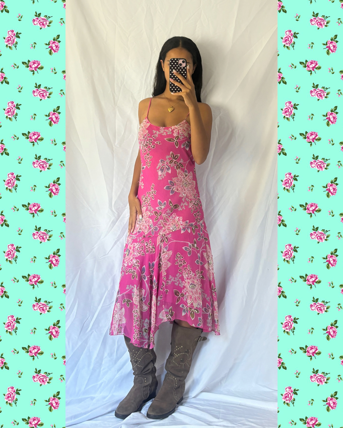 Vintage 2000's Pink Asymmetric Dress