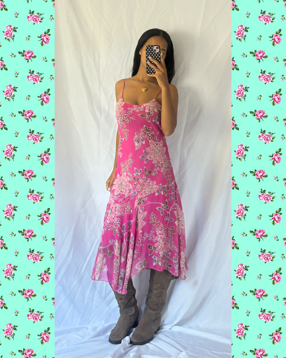 Vintage 2000's Pink Asymmetric Dress
