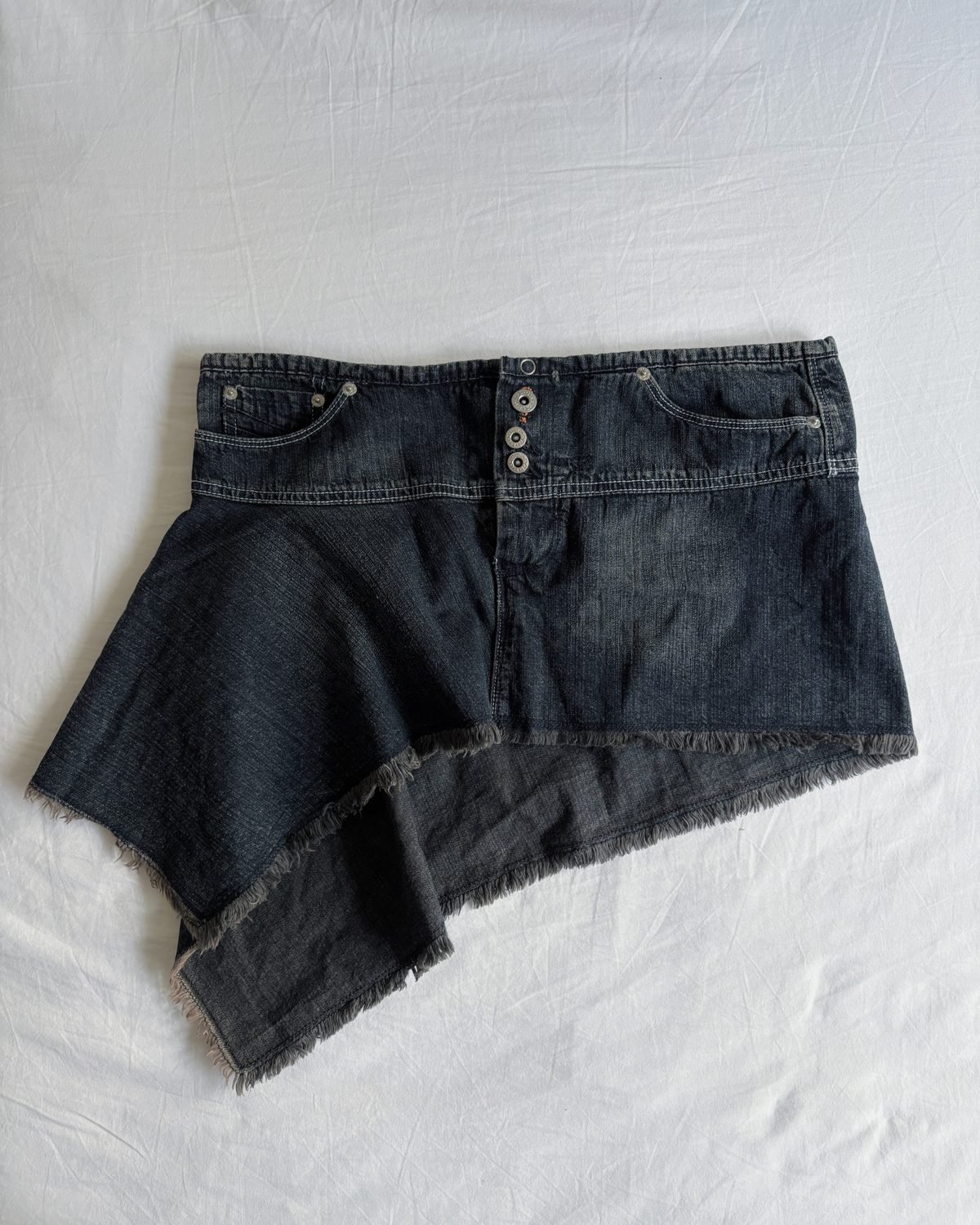 Vintage 00's Asymmetric Denim Mini Skirt