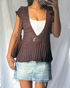 French Vintage 00's Knit Tuscan Top