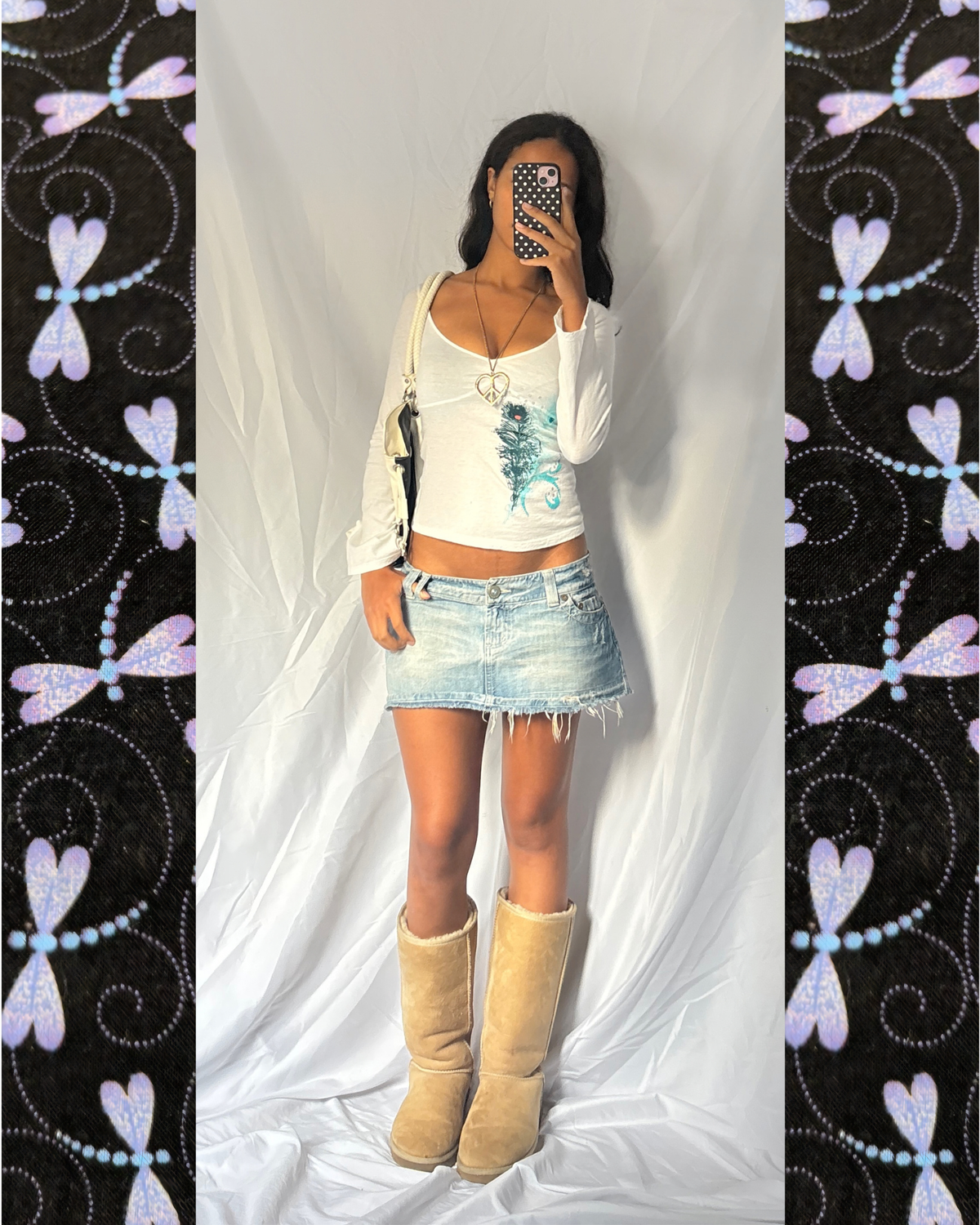 2000's Feather Graphic Long Sleeve